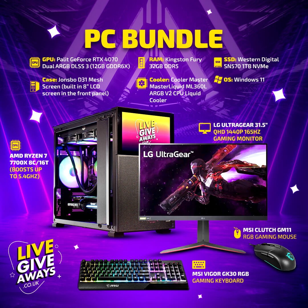 Latest Ryzen 7 Gaming PC Bundle with RTX 4070