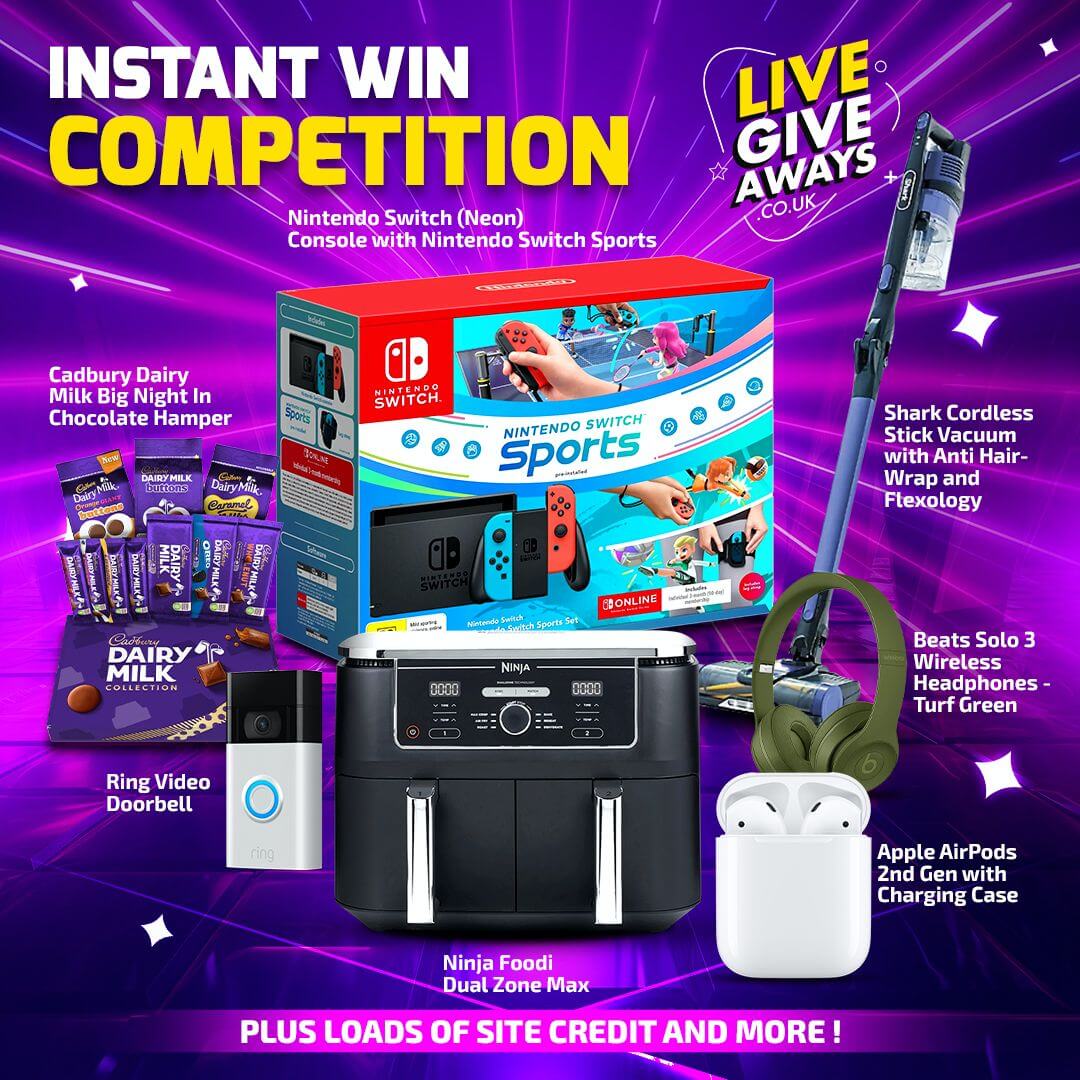 Win Stuff Our First Ever Instant Win Extravaganza – £1700 worth of prizes! – Live ...
