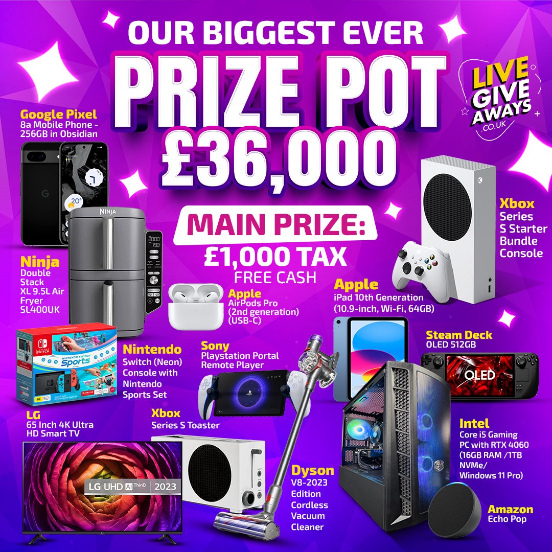 Instant Wins: Another BIGGEST EVER Prize Pot worth over £36,000! Fantastic Odds!