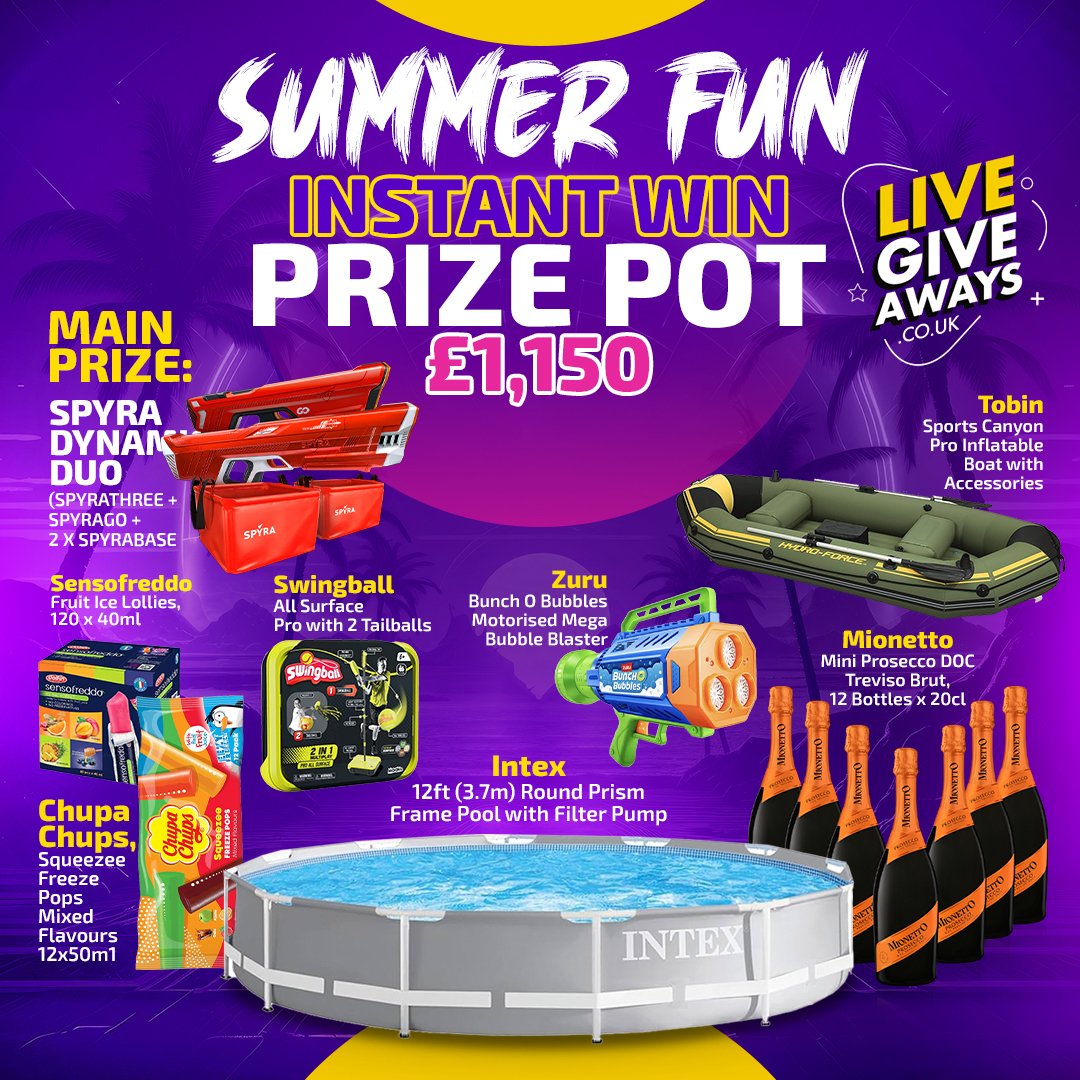 Summer Fun Instant Win! Prize Pot - £1,150!