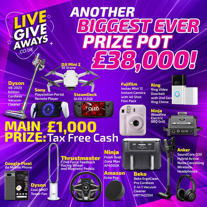 Instant Wins: Another BIGGEST EVER Prize Pot worth over £38,000! Fantastic Odds!