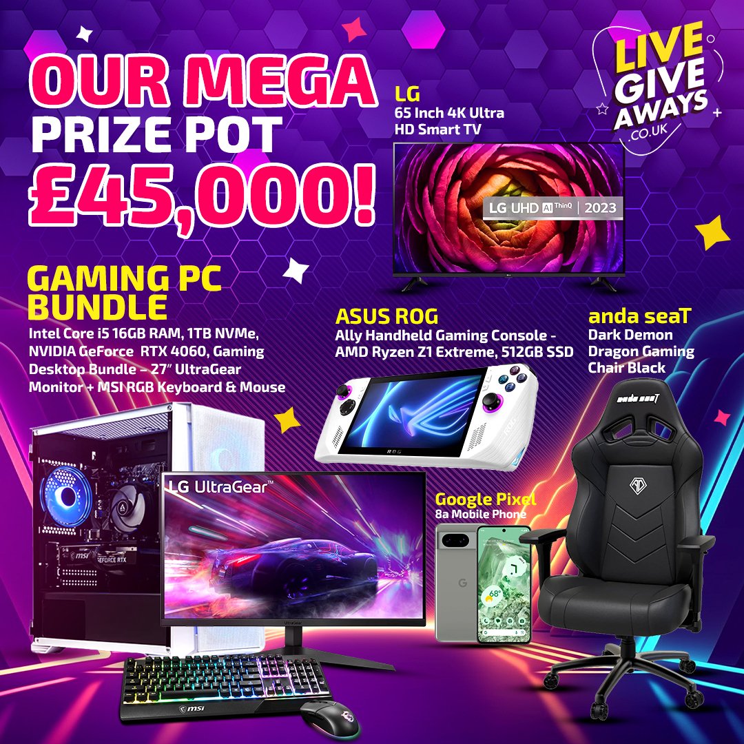 Instant Wins: Our MEGA Prize Pot worth over £45,000!