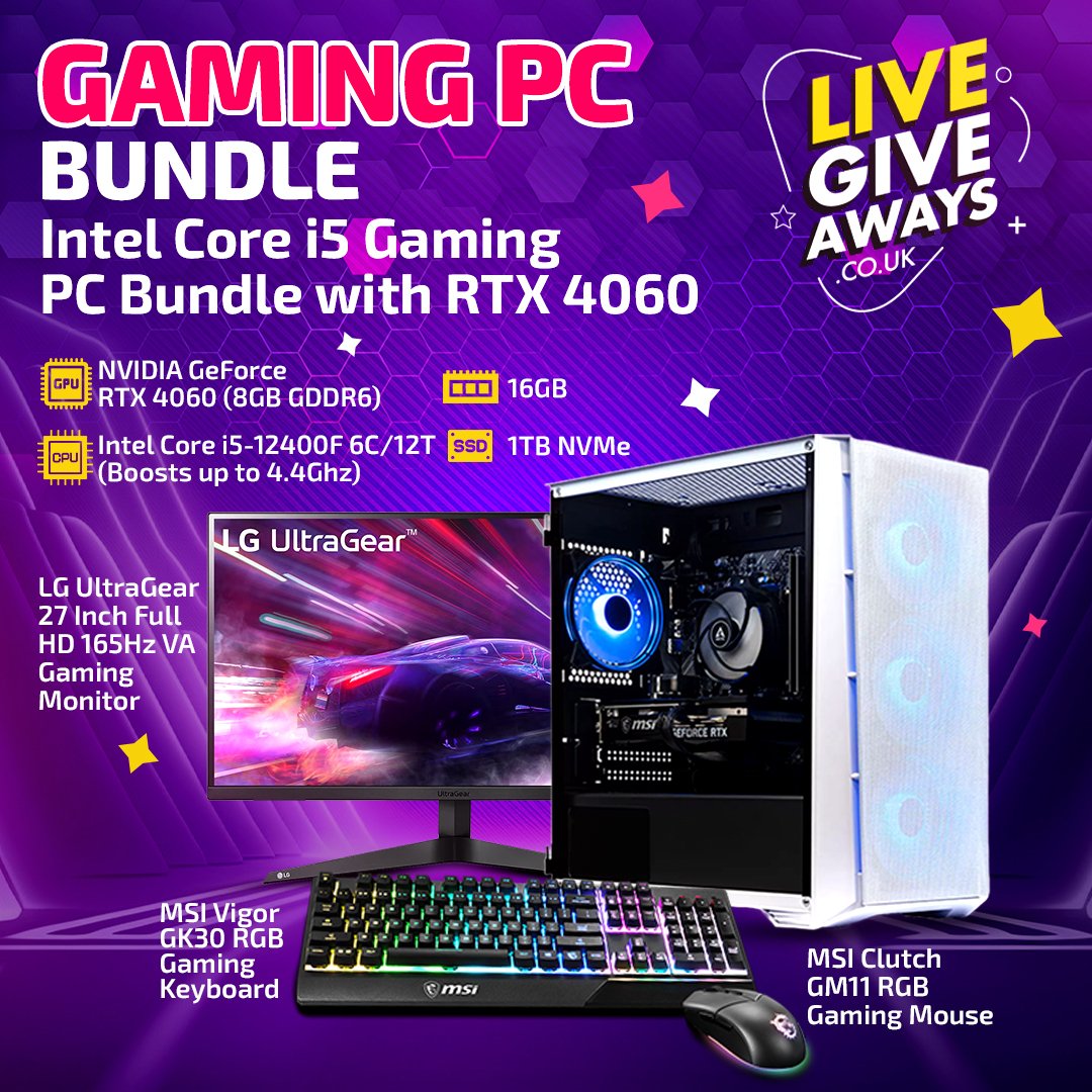 Intel Core i5 Gaming PC Bundle with RTX 4060