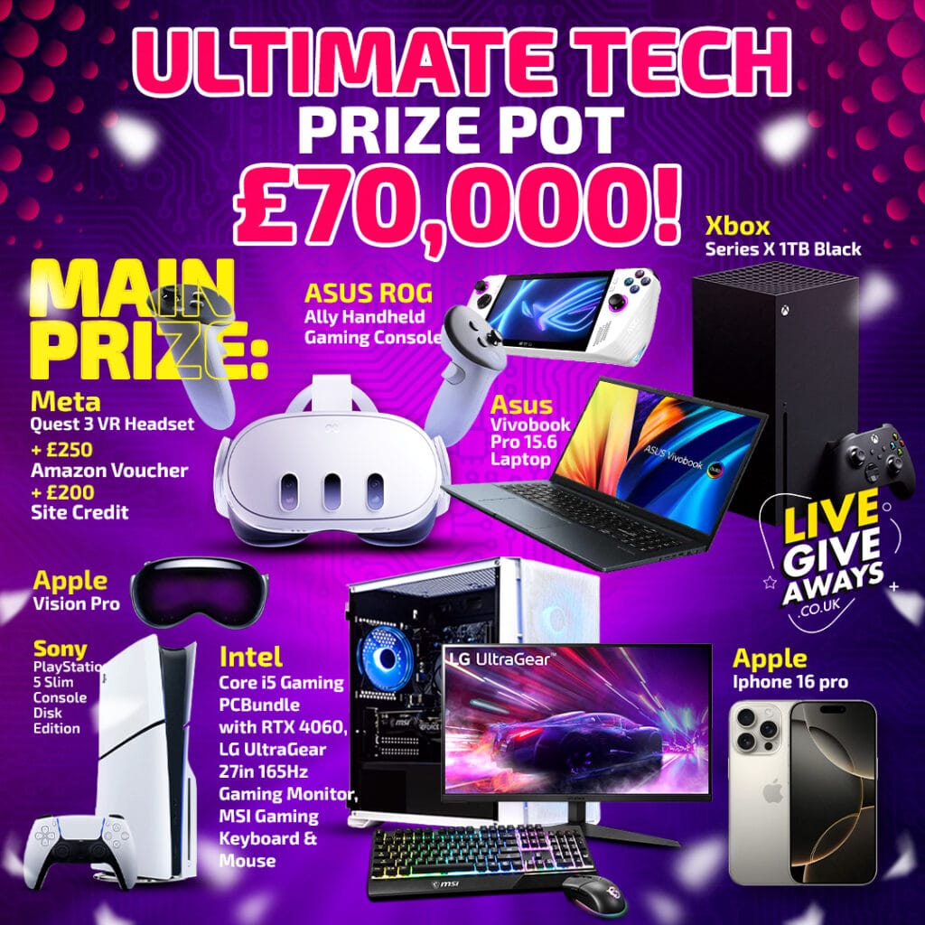 Instant Wins: Ultimate Tech Prize Pot worth over £70,000! – Live Giveaways
