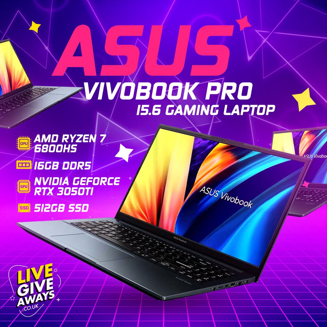 Asus Vivobook Pro 15.6 Gaming Laptop - AMD Ryzen 7 6800HS/16GB DDR5/3050Ti/Windows 11 Home/512GB NVMe