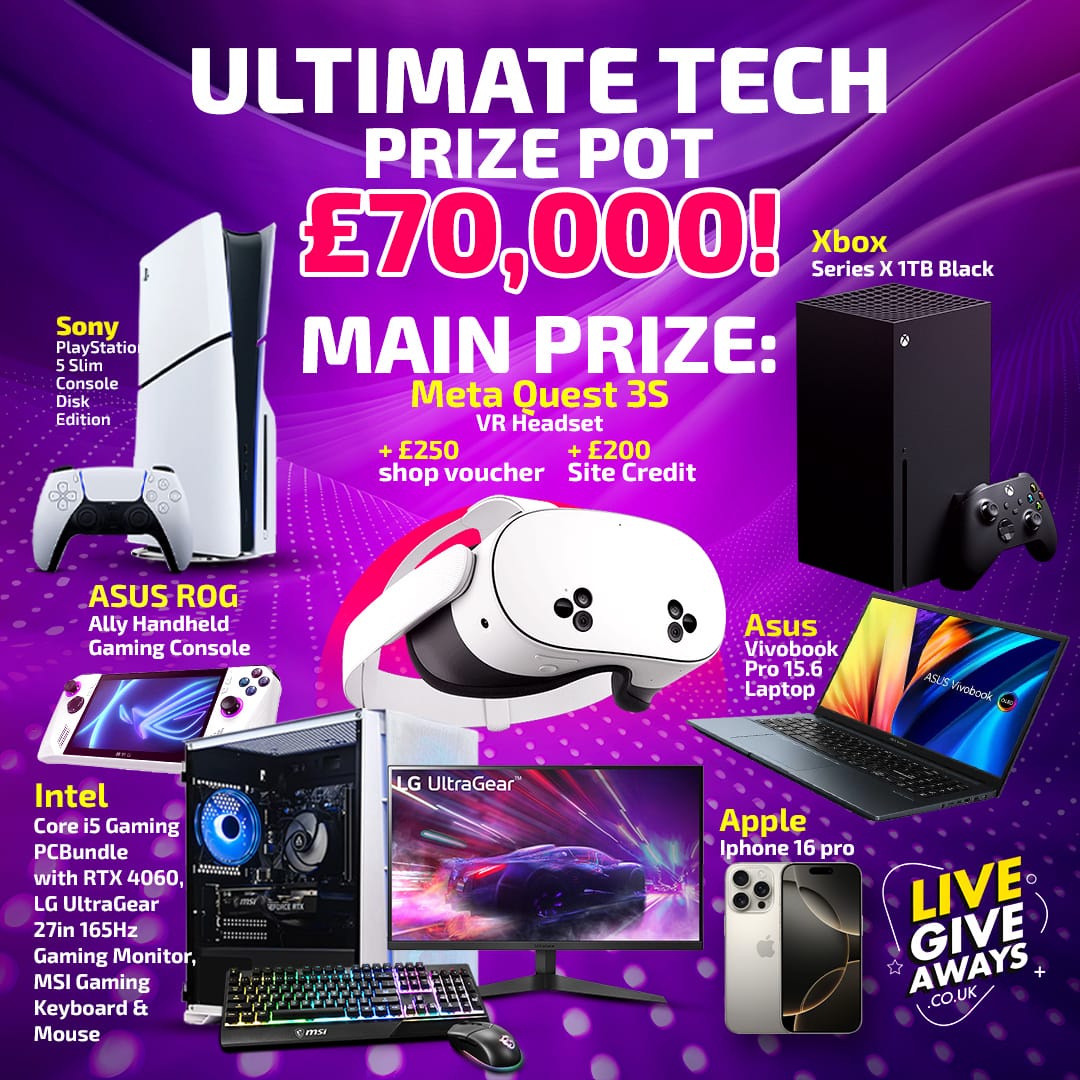 Instant Wins: Monthly Tech Prize Pot worth over £70,000!