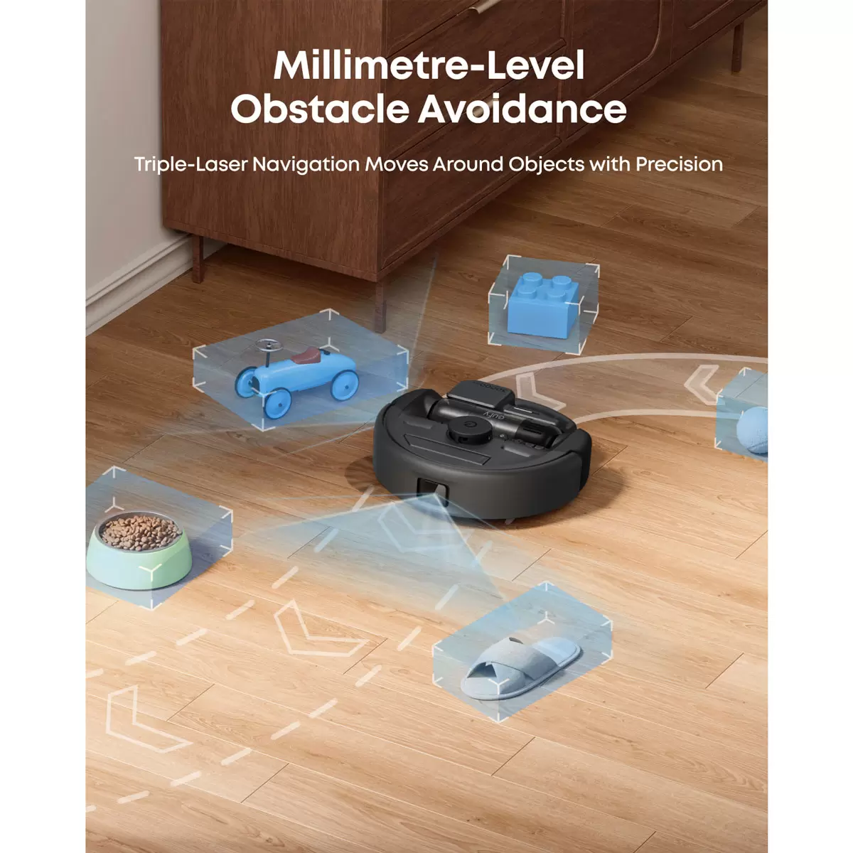 eufy Robot Vacuum 3-in-1 E20, Self Emptying Up to 75 days, Max 30,000 Pa Powerful Suction, Stick and Handheld Vacuum Cleaner Combo with Smart Obstacle Avoidance and, Pro-Detangle - Image 5