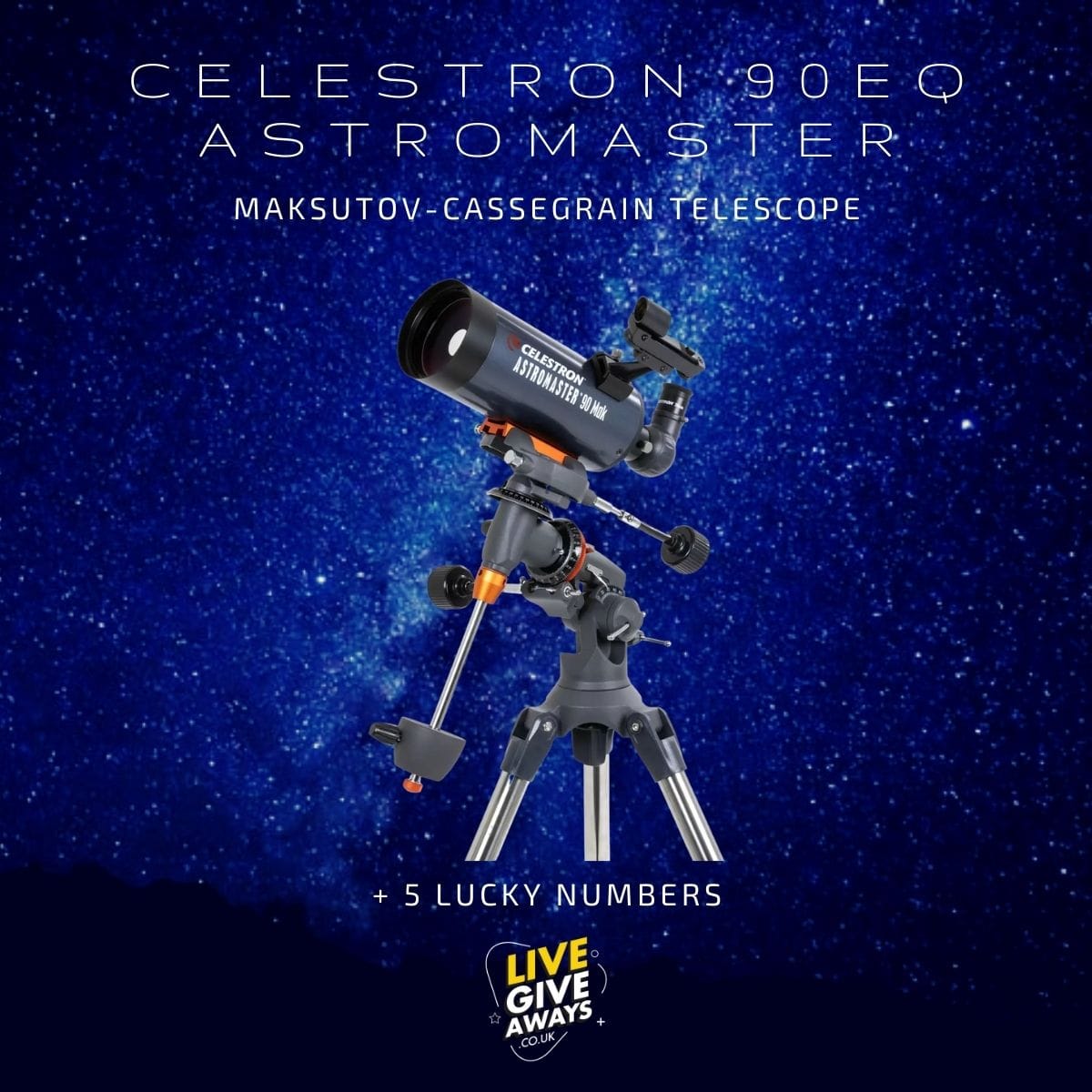 Celestron 90EQ Astromaster Maksutov-Cassegrain Telescope + 5 Lucky Numbers! 🌍🔭
