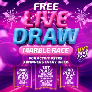 FREE ENTRY Live Draw Marble Race – for Last Week's Active Accounts