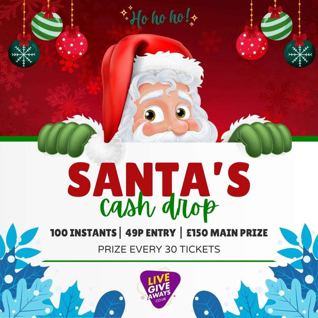 🎅🎄 Santa’s Christmas Cash Drop ❄️🎁 Prize every 30 Tickets!