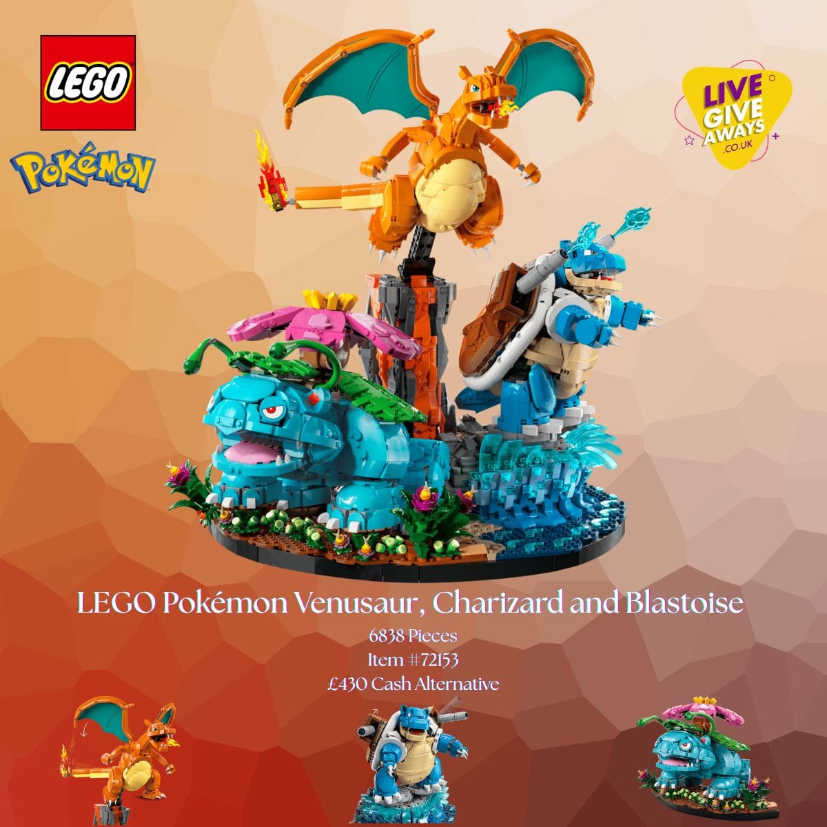 🐲 LEGO Pokémon Venusaur, Charizard and Blastoise 🐲 + 10 Lucky Numbers!