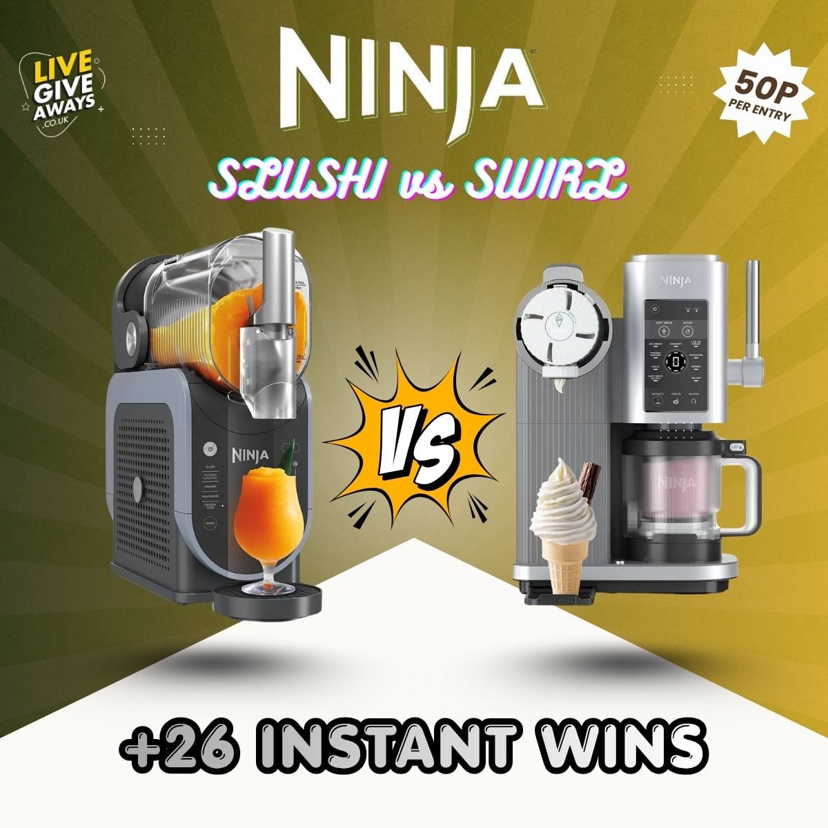 🍦🍸 GO NINJA - Ninja SLUSHi Frozen Drink Maker OR Ninja Swirl by Creami 13-in-1 Soft Serve & Ice Cream Maker 🍸🍦 + 26 Instants Wins!