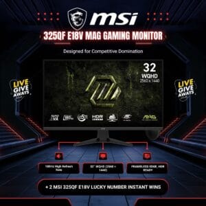 MSI 325QF E18V MAG Gaming 32 inch WQHD 180Hz Gaming Monitor 🖥️🕹️ + 2 Monitor Lucky Numbers!