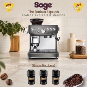 Sage The Barista Express Impress Bean to Cup Coffee Machine + 3 Lucky Numbers! 🍵