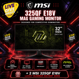 MSI 325QF E18V MAG Gaming 32 inch WQHD 180Hz Gaming Monitor 🖥️🕹️ + 2 Monitor Lucky Numbers!