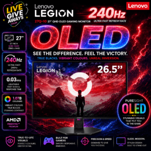 Lenovo Legion 27Q-10, 27 Inch 240Hz QHD OLED Gaming Monitor 🖥️ + 7 Lucky Numbers!