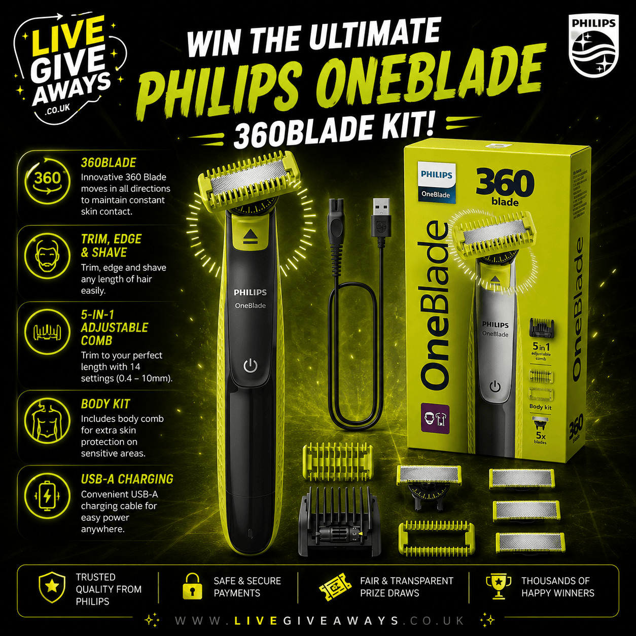 Philips OneBlade Face & Body with 3 additional blades 🧔