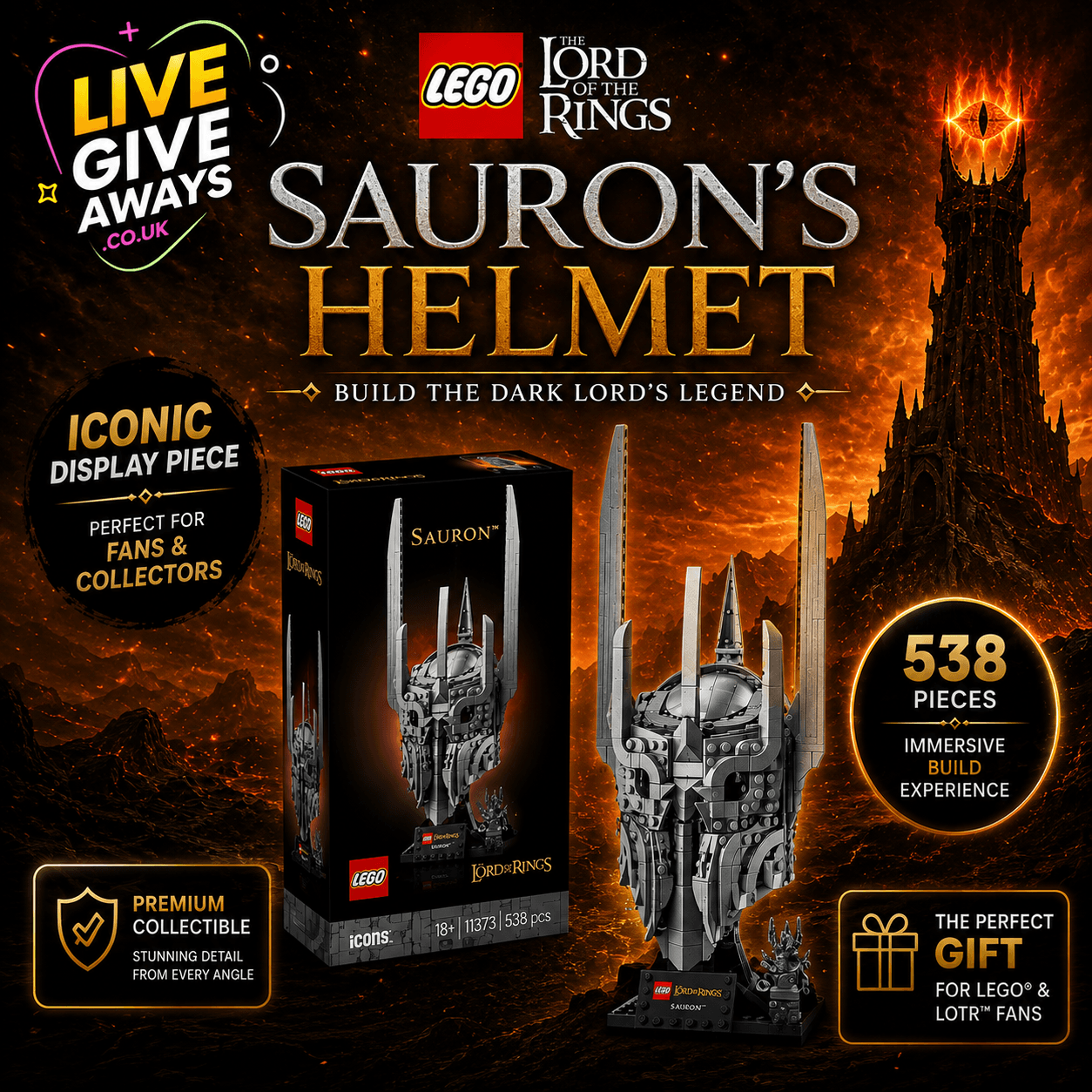 ⛑️ LEGO: The Lord Of The Rings: Sauron's Helmet ⛑️ + 5 Lucky Numbers!