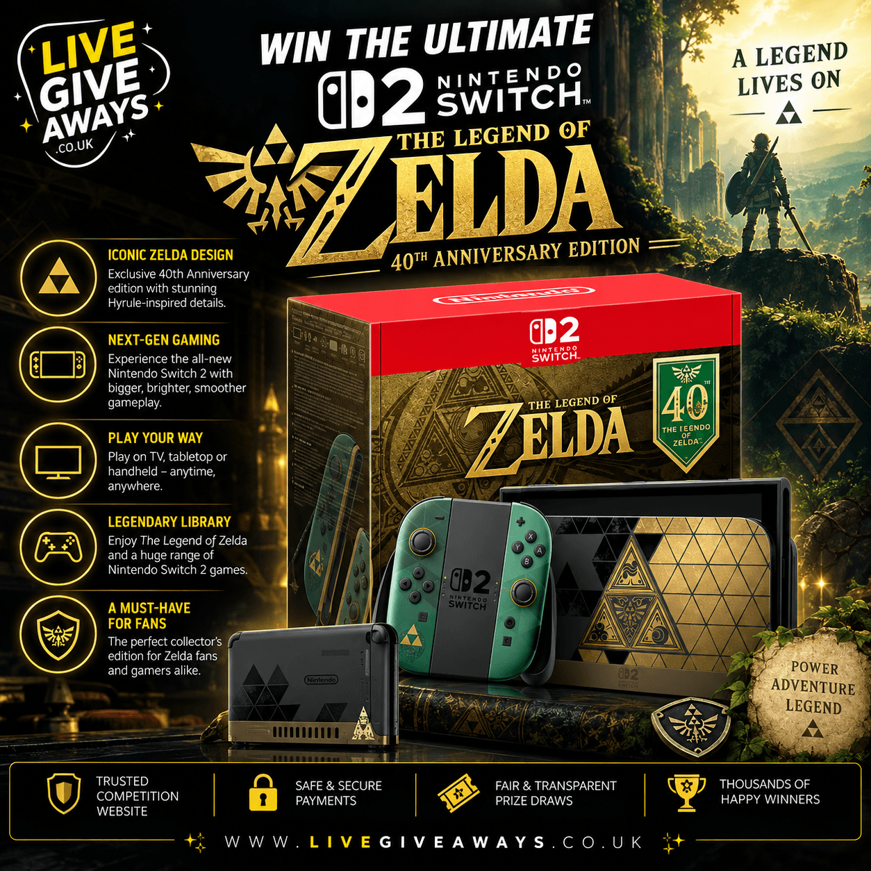 Nintendo Switch 2 The Legend of Zelda 40th Anniversary Edition Console