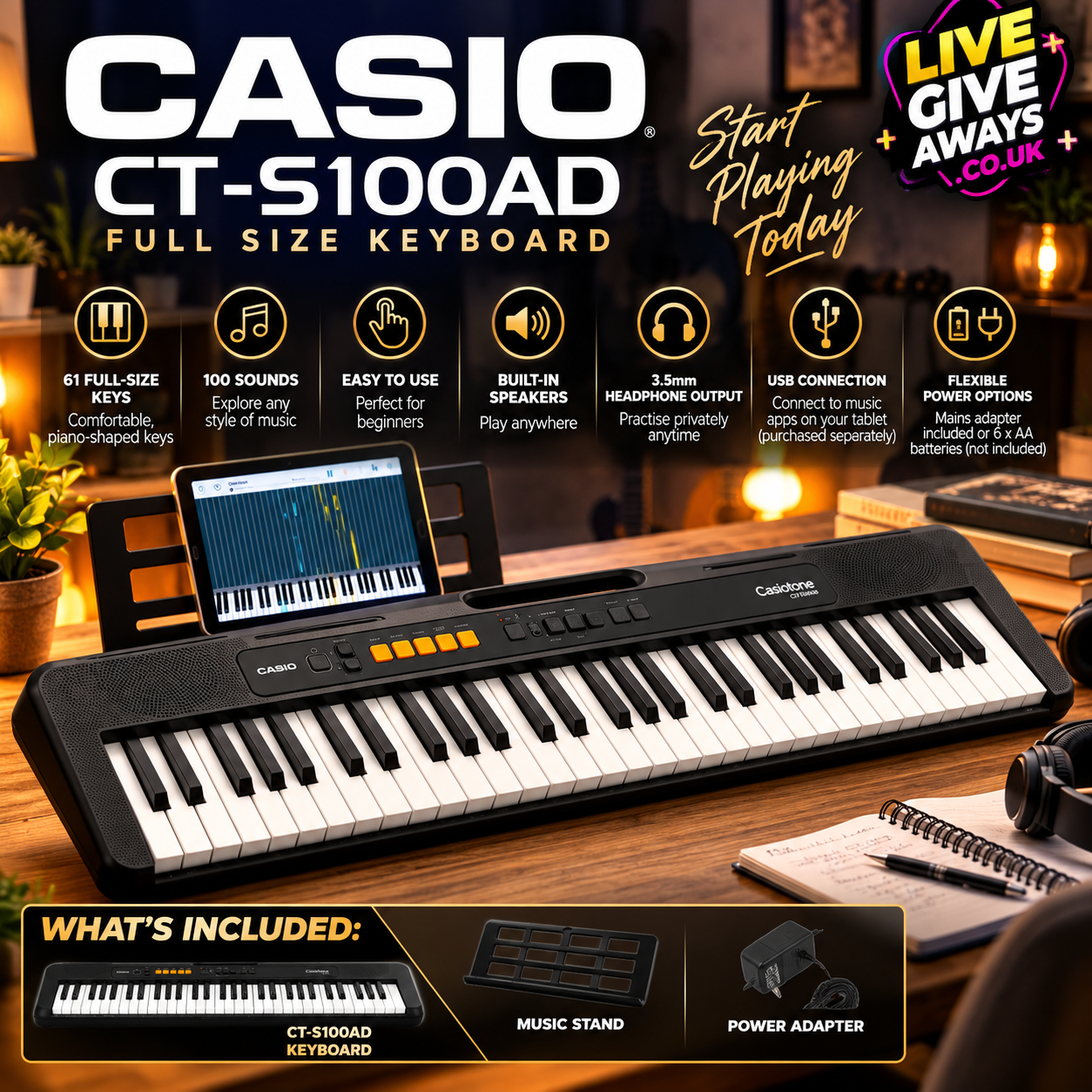 Casio CT-S100AD Full Size Keyboard
