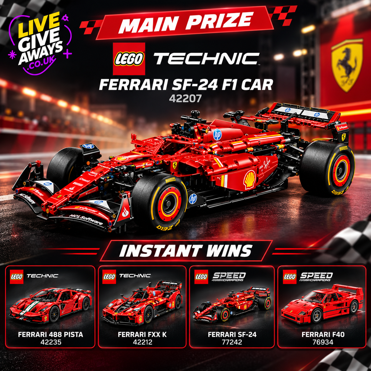 LEGO Technic Ferrari SF-24 F1 Car Model 42207 🏎️ + Awesome LEGO Ferrari Instants!